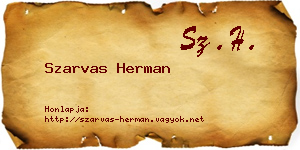 Szarvas Herman névjegykártya