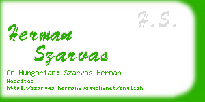 herman szarvas business card